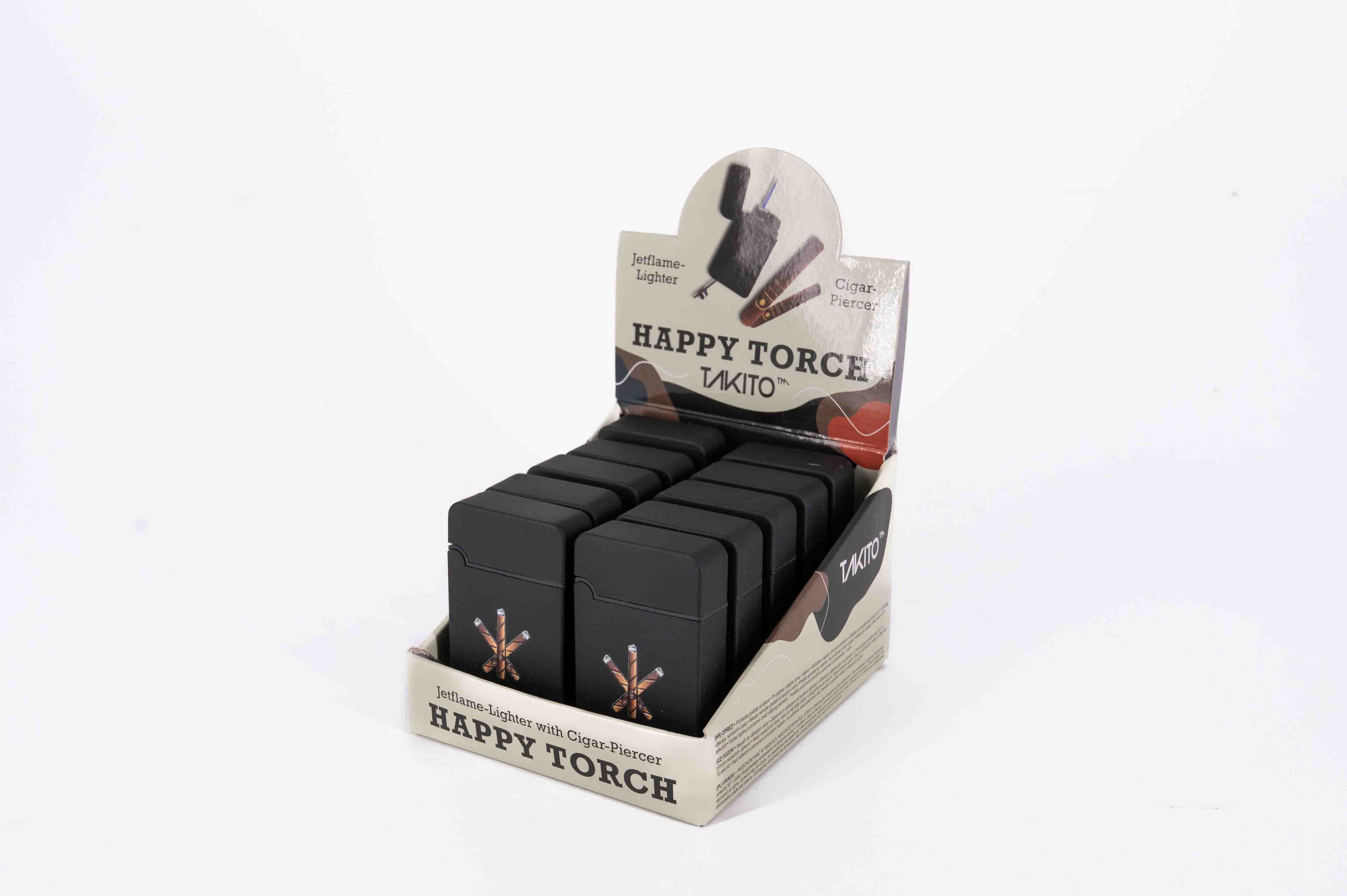 Cigar Brothers fekete színű szivargyújtó egyes szúrólánggal 7 mm-es szivarfúróval - Egész doboz